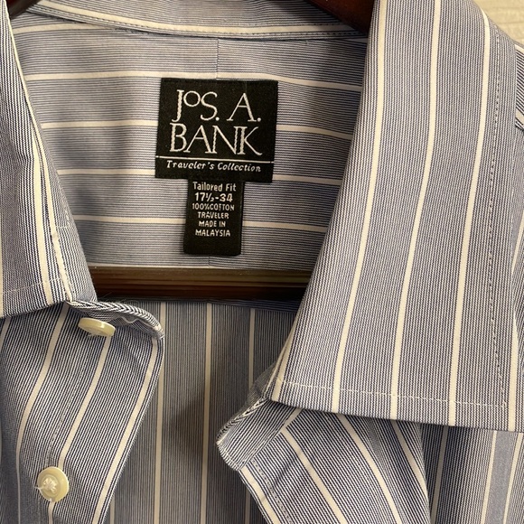 EUC Joseph A Bank Striped Collared Dress Shirt - Picture 2 of 4